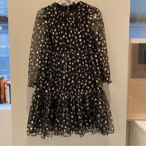 Crewcuts Holiday dress, gold pattern, Sz 12